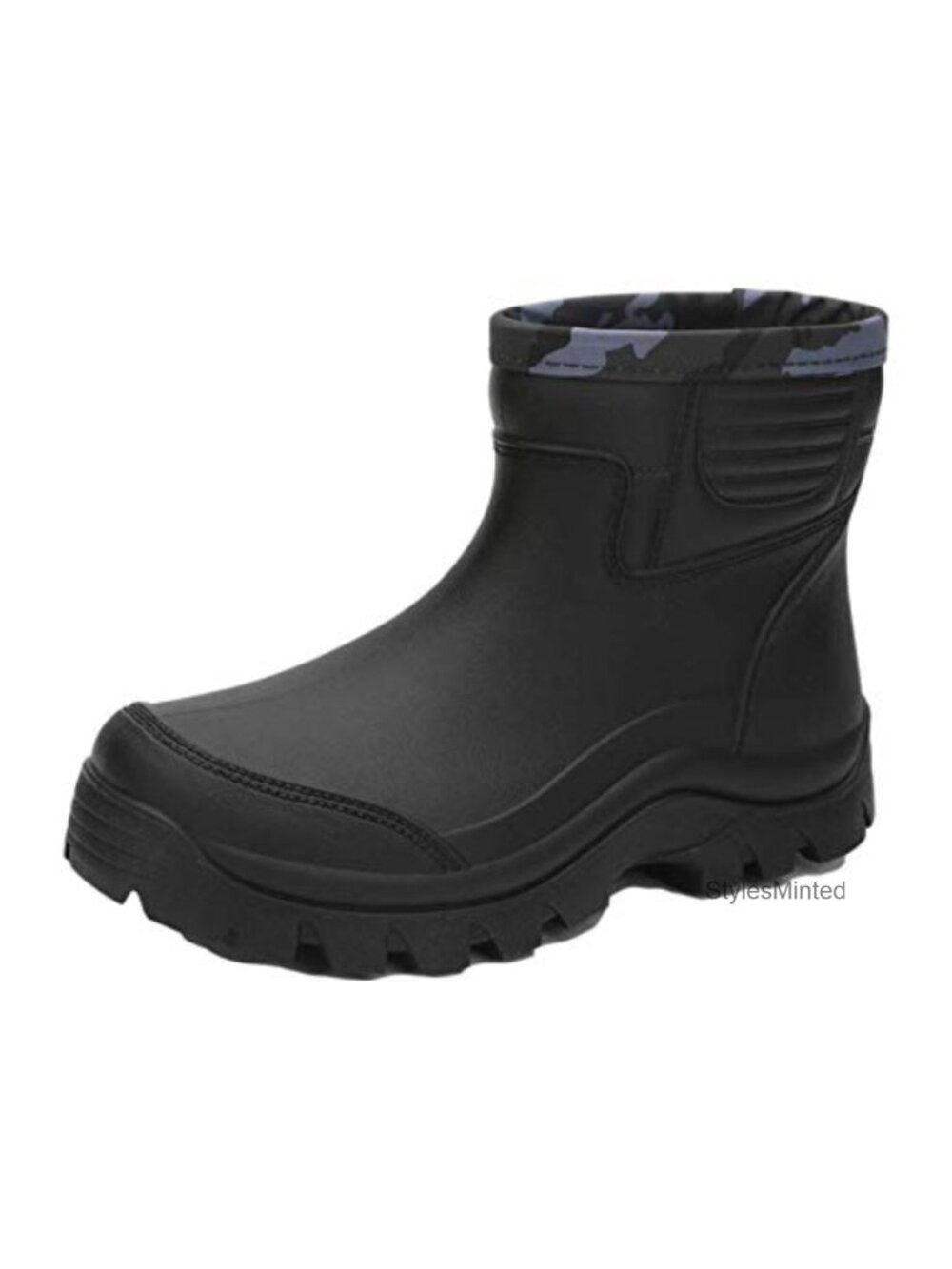 Men's Waterproof Ankle Rain Boots Anti-Slip PVC Garden Work Boot